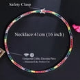 thumbnail image 5 of Silver Plated Multicolor Cubic Zircon Square Necklace Bracelet Boho Jewelry Set, 5 of 9