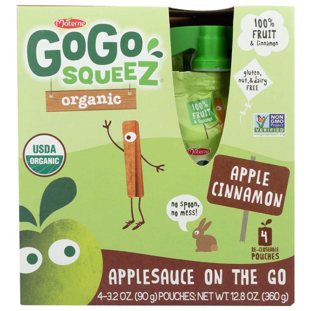 Gogo Squeeze Applesauce Apple Cinnamon, 4/3.2 Oz