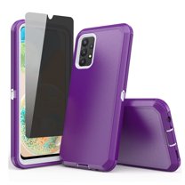 TASHHAR Samsung Galaxy A23 5G Case with Privacy Screen Protector Military Grade Heavy Duty Protection 3 in 1 Shockproof Armor Rugged Durable Detachable for Galaxy A23 5G Phone - Purple White