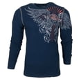 thumbnail image 4 of Xtreme Couture by AFFLICTION Men's T-Shirt RIVETER THERMAL Biker Wings MMA, 4 of 12