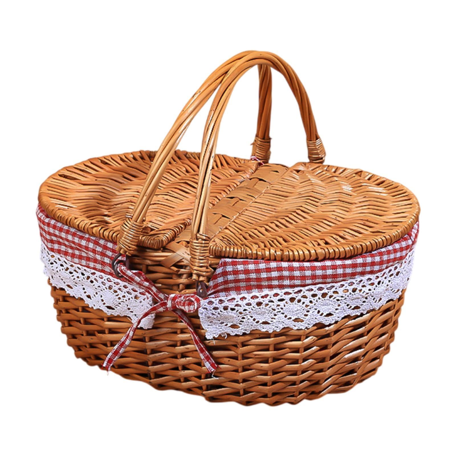 GROWTH TANK Picnic Basket Rural Practical Wicker Storage Hamper