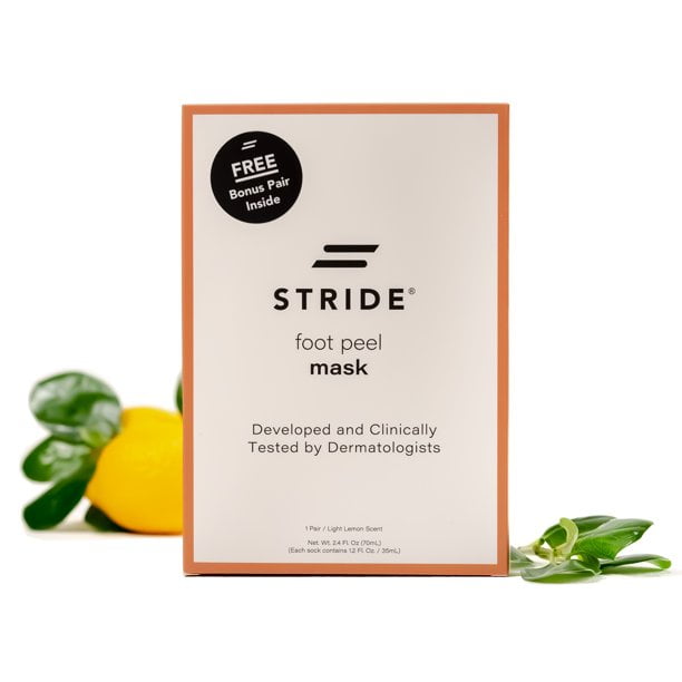 STRIDE Foot Peel Mask for Dry, Hardened, Callused and Dead Skin Treatment for Foot - Lemon