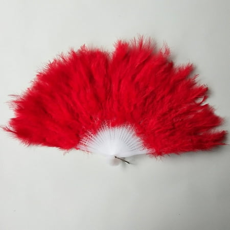 

Hand Held Soft Feather Fan Burlesque 20s Flapper Wedding Ladies Fancy Dress