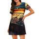thumbnail image 1 of Easygdp Underwater Treasure Chest Camisón de manga corta para mujer, informal, estampado, 1 of 6