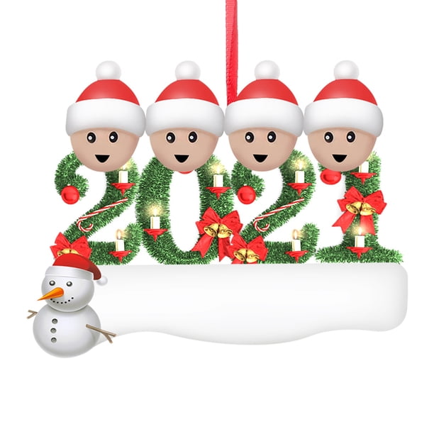Fiudx Adorno Navideño Personalizado, Decoración Navideña de Pvc, Diseño Familiar Personalizable, Material Duradero, Ideal para Colgar En El Árbol, Ideal para Regalar, Tamaño 10 Cm, Edición 2021