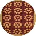 thumbnail image 1 of Ahgly Company Indoor Round Abstract Orange Abstract Area Rugs, 5' Round, 1 of 6