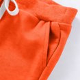 thumbnail image 2 of Boys' Cotton Shorts with Pockets Drawstring Elastic Waist Summer Lounge Shorts Kids Solid Jogger Sweatshorts (5-6 Years, Orange), 2 of 7