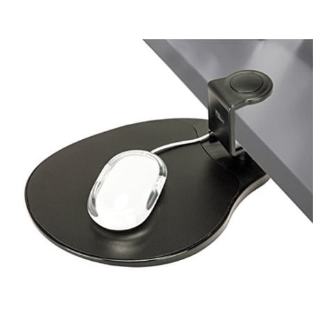 clamp on mouse platform/clip on mouse pad rotating 360 degree, ergonomic mouse tray