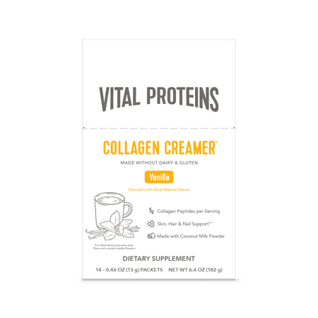 Vital Proteins Collagen Creamer Single Serve Stick Pack, 5g Collagen for Skin, Nail & Joint Support, Vanilla, 14 Count
