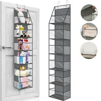 DICEEVIL Over The Door Hanging Pantry Organizer, 6-Shelf Storage Organizer with Clear Plastic Pockets, Large Capacity Room Organizer for Closet Bedroom Bathroom, Gray