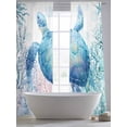 thumbnail image 4 of Oceans Animal Sheer Curtains 2 Panels Set Summer Blue Sea Turtle Coral Seagrass Bubble Sheer Window Curtains Light Filtering Rod Pocket Voile Drapes for Bedroom Living Room 52"X84", 4 of 8
