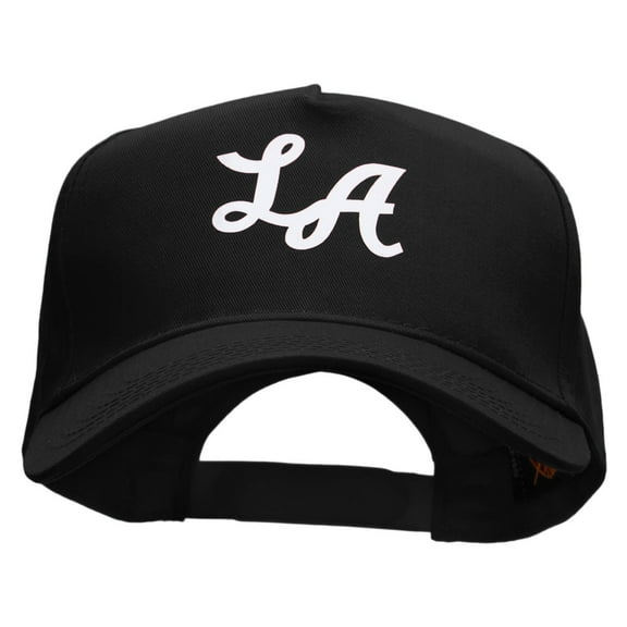 Los Angeles Abbreviation 5 Panel Cotton Heat Transfer Unstructured Cap - Black OSFM