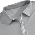 thumbnail image 5 of Cagogo Men Plus Size 2 Piece Outfits Collared Short Sleeve Top Elastic Waist Pants Solid Casual Tracksuit Summer Lounge Matching Set Vacation Travel, Gray 3XL, 5 of 7