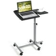 thumbnail image 1 of Giantex Support Mobile pour Ordinateur Portable, Chariot Roulant pour Ordinateur Portable à Hauteur Réglable avec Plateau Inclinable, Butée de Bord de Sécurité, Tablette Latérale, Poste de Travail Informatique Assis-Debout pour la Maison, le Bureau, l'École, 1 of 10