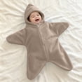 thumbnail image 2 of GiLiling Baby Star Suit Newborn Fleece Starfish Bunting Romper Infant Halloween Footie Jumpsuit Winter Warm Wearable Blanket (Brown, 3-6 Months), 2 of 5