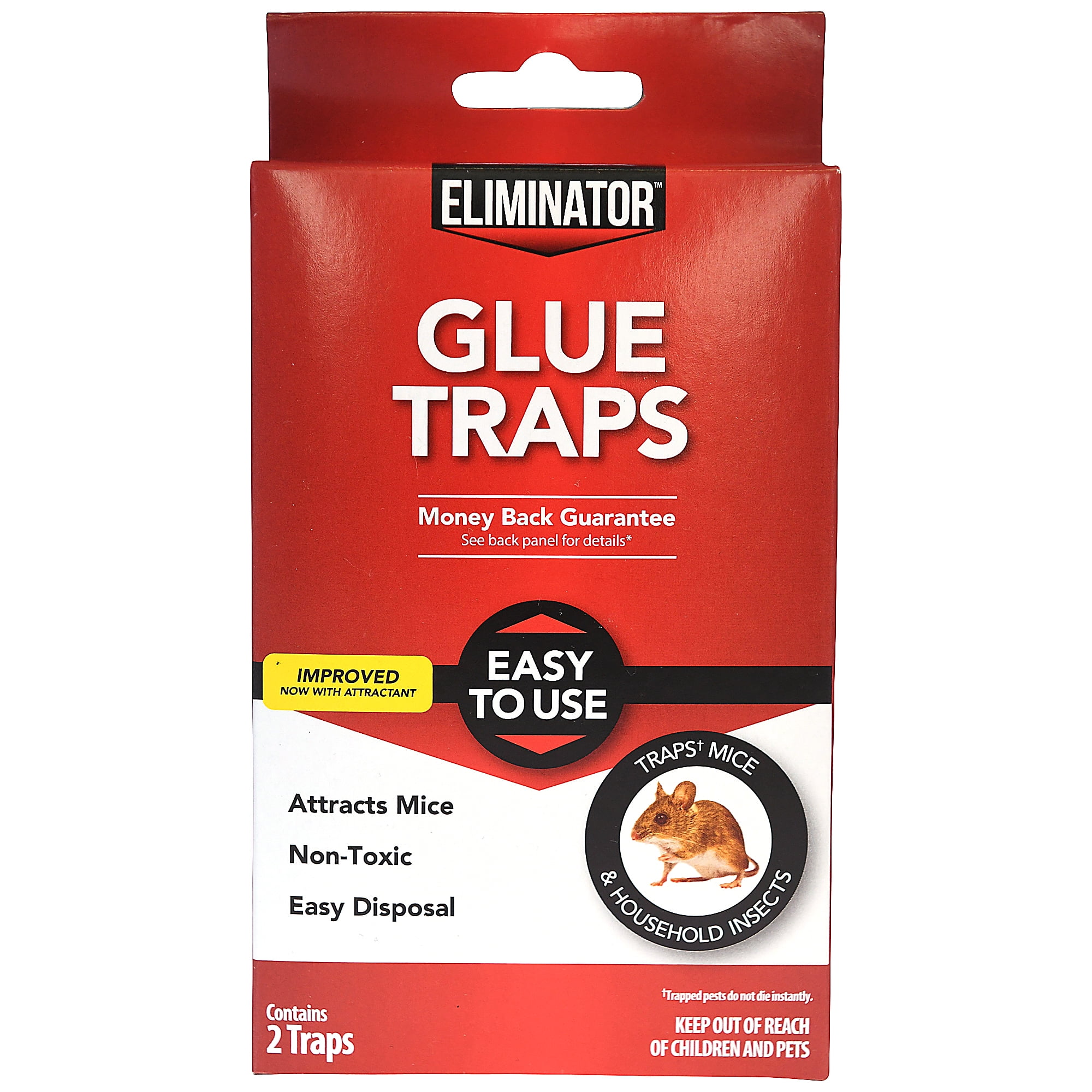 Eliminator Glue Traps, 2 Traps, Attracts Mice & Household Insects