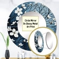 thumbnail image 3 of Designart "Monochrome Dogwood Petal Whispers" Dogwood Rund Mirror For Wall Decor - Large White Round Print Mirror - Round Traditional Mirror - Wall Mounted Round Large Mirror - 29" x 29", 3 of 6