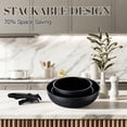 thumbnail image 6 of Vesteel 12Pcs Pots and Pans Set, Nonstick Cookware Set with Detachable Handle and Egg Frying Pan, Stackable RV Kitchen Cooking Utensils Set, Black, 6 of 8