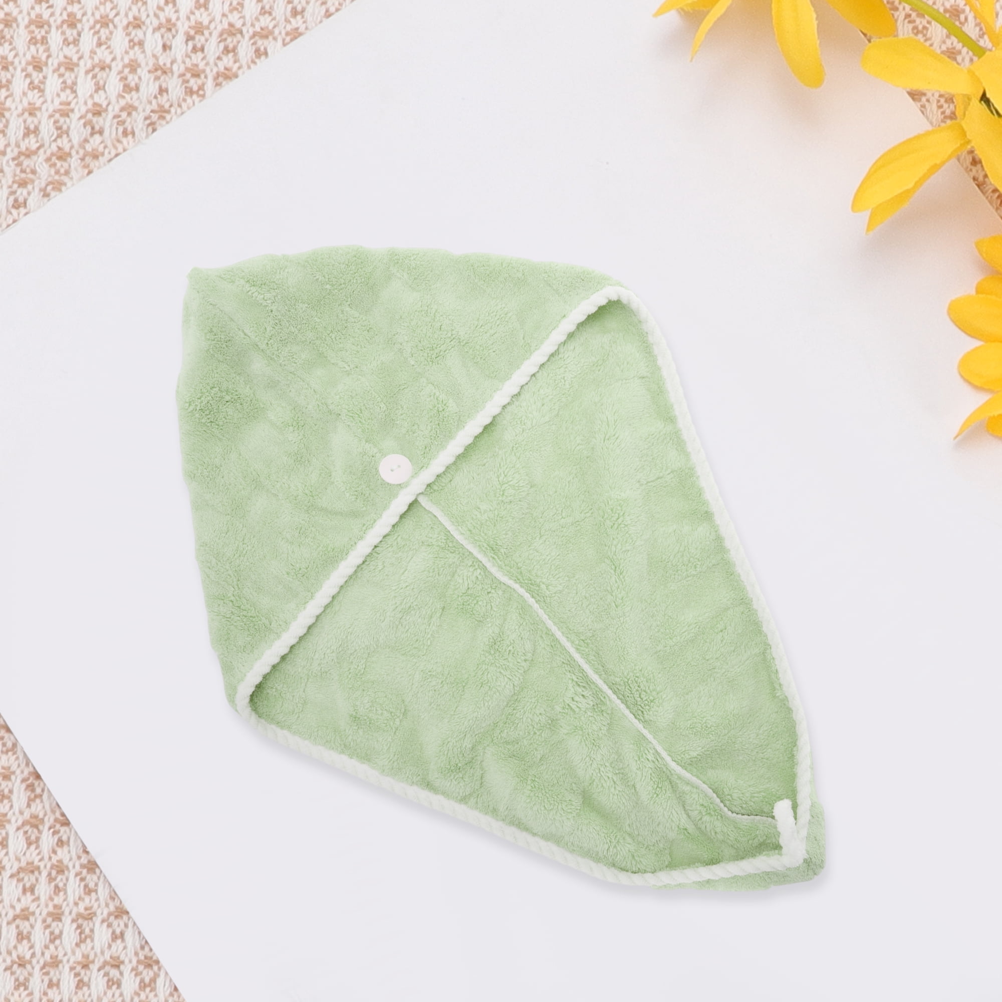 Unique Bargains 1pc Water-absorbent Quick Drying Hair Towel Wrap 26.38"x 10.24" Green