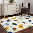 thumbnail image 3 of Insects Area Rugs 3x5 ft Colorful Butterfly Dragonfly Ladybird Bee Spiders Grass Washable Rug Non Slip Indoor Carpet Absorbent Floor Mat for Living Room Bedroom Dining Room, 3 of 9