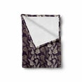 thumbnail image 2 of Art Deco Soft Flannel Fleece Throw Blanket, Leaves Branch Random Alignment Vintage Effect on Purple Background, Cozy Plush for Indoor and Outdoor Use, 70" x 90", Sepia Dark Purple Cream, by Ambesonne, 2 of 6