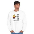 thumbnail image 3 of Burnt Burger BBQ Fire Funny Grilling Men's Crewneck Sweatshirt Brisco Brands S, 3 of 6