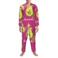 thumbnail image 3 of Fotbe Pink Green Avocado Pijama de Hombre con Estampado de Manga Larga, Conjunto de 2 Piezas, Ropa de Dormir Suave y Cómoda con Bolsillos-XX-Large, 3 of 7