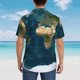 thumbnail image 4 of Fotbe World Map Camisa Hawaiana para Hombre Unisex – Camisa Casual de Verano con Botones de Manga Corta de Algodón y Lino,Large, 4 of 7