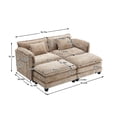 thumbnail image 2 of LUCKHAO Oversized Double Chaise Lounges Indoor with Ottoman, Comfy Chenille Deep Seat Lounge Loveseat Sofa with Side Pock and Detachable Armrests, 2 of 23