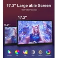 thumbnail image 3 of HOWENS Portable Monitor 17.3 inch, FHD 1080P IPS Screen Laptop Display 72%NTSC 300cd/㎡ Brightness, 3 of 8