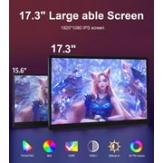 HOWENS Portable Monitor 17.3 inch, FHD 1080P IPS Screen Laptop Display 72%NTSC 300cd/㎡ Brightness