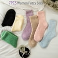 thumbnail image 3 of TRANSLINK 7Pcs Womens Fuzzy Socks Cozy Fluffy Winter Lamb Coral Fleece Warm Slipper Home Sleeping Socks, 3 of 5