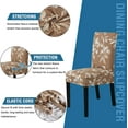 thumbnail image 4 of Stretch Dining Chair Covers Set of 6 Chair Covers for Dining Room Parsons Chair Slipcover Chair Protectors Covers Dining, Feature Modern Floral Printed Design, Camel, 4 of 7