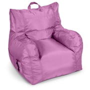 Big Joe Dorm Bean Bag Chair with Drink Holder and Pocket for Teens and Kids, Radiant Orchid, Durable Easy-Clean Polyester Nylon Blend, 3 foot Gaming and Reading Nook Seat, Refillable