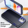 thumbnail image 6 of JTCASES for iPhone 11 Case, Shockproof Anti-drop PC Frame Anti-slip Strip Silicone Back Shell Rugged Anti-scratch for iPhone 11 (6.1" 2019) - Black+Blue, 6 of 8