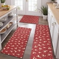 thumbnail image 2 of Red Christmas Reindeer Pattern Kitchen Rugs Sets Of 3,Kitchen Runner Rugs Non Skid Washable,Decorative Kitchen Floor Mats for Kitchen,Sink,Laundry,17"x30"+ 17"x47" + 17"x59", 2 of 6