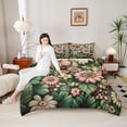thumbnail image 4 of Homewish Chic Flowers 3-Piece Full Size Comforter Sets For Kids Teens Adults,Kawaii Floral Blossoms Bedding Comforter Set,Spring Garden Lightweight Bedding Sets,Ultra Soft Home Decor,Reversible, 4 of 8