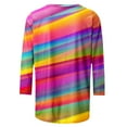 thumbnail image 5 of T-shirts de Noël Rouges en Verre pour Femmes, Chemises pour Femmes Imprimées à Col Rond, Haut à Trois Cols Roulés, Paquet pour Femmes, Manches Trois Quarts, T-Shirt Décontracté pour Femmes, Chemise Haut, 5 of 5