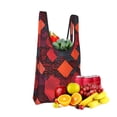 thumbnail image 3 of Shopping Bag 17.5×4.5×15in Crack Resistant Waterproof Super Large Capacity Reusable Extended Handle Can Be Carried Or One Shoulder Red Colorful Houndstooth Hand-Drawn Sketch_2, 3 of 8