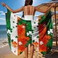 thumbnail image 1 of TaTaai Women Lightweight Sheer Beach Long Dress St Patrick's Day Printed Ribbon Wrap Skirt Cover Up Casual Summer Beachwear Gift, 1 of 9