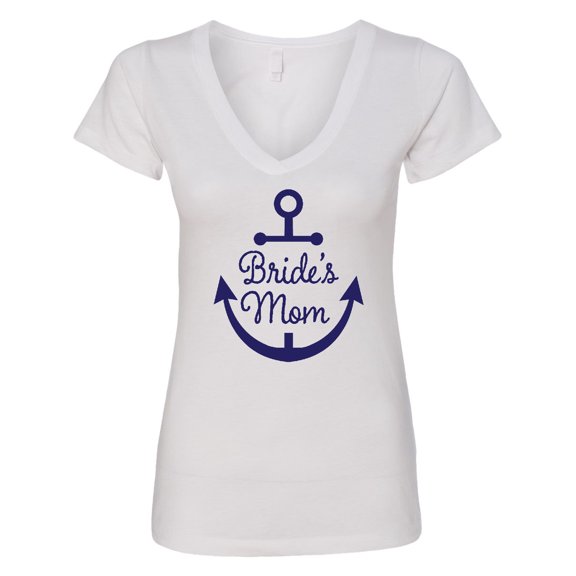 Inktastic Mother of the Bride Nautical Wedding Women's V-Neck T-Shirt