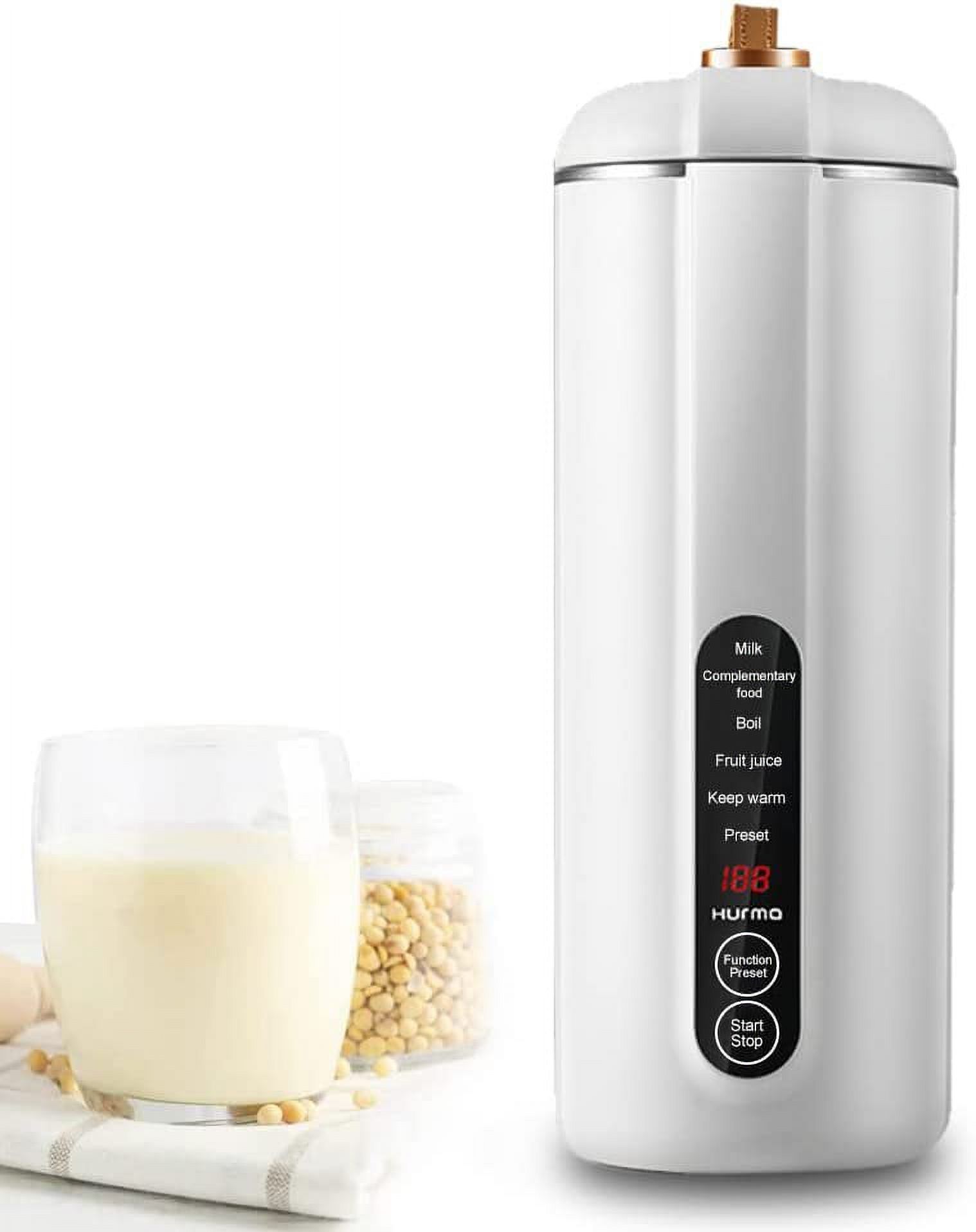 Marin　soymilk Mini Soybean Milk Maker, Portable Soy Milk Machine with 6