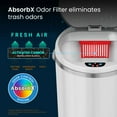 thumbnail image 4 of iTouchless Round Sensor Trash Can, with Deodorizing Feature, 13 Gallon, Pearl White, Stainless Steel, 4 of 6