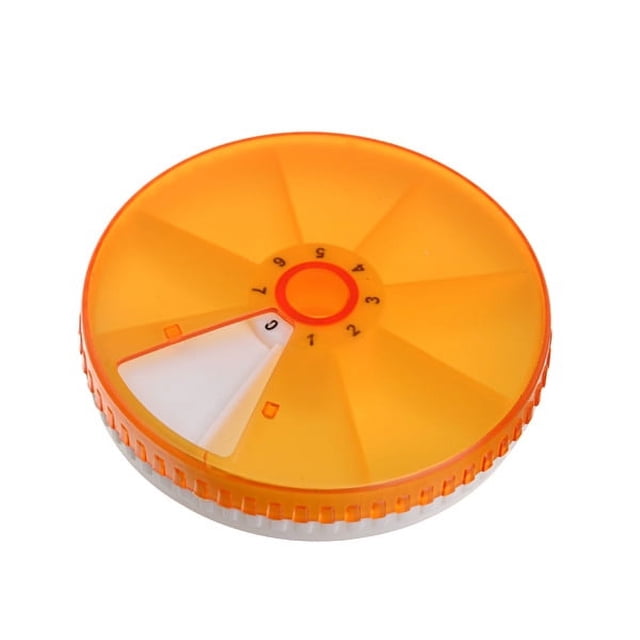 FRCOLOR Pilulier Rotatif Circulaire (Orange), 3.07"X3.07"X0.71 Pouces