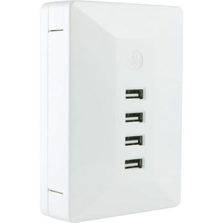 Ge 4-Port USB Charging Station with Surge Protection, white, 31712