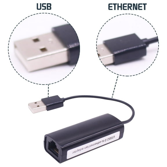 LNGOOR USB 2.0 To RJ45 LAN Ethernet Network Card Adapter 10/100Mbps for Windows 7/8/10/VISTA Network Cable Coverter for PC Laptop