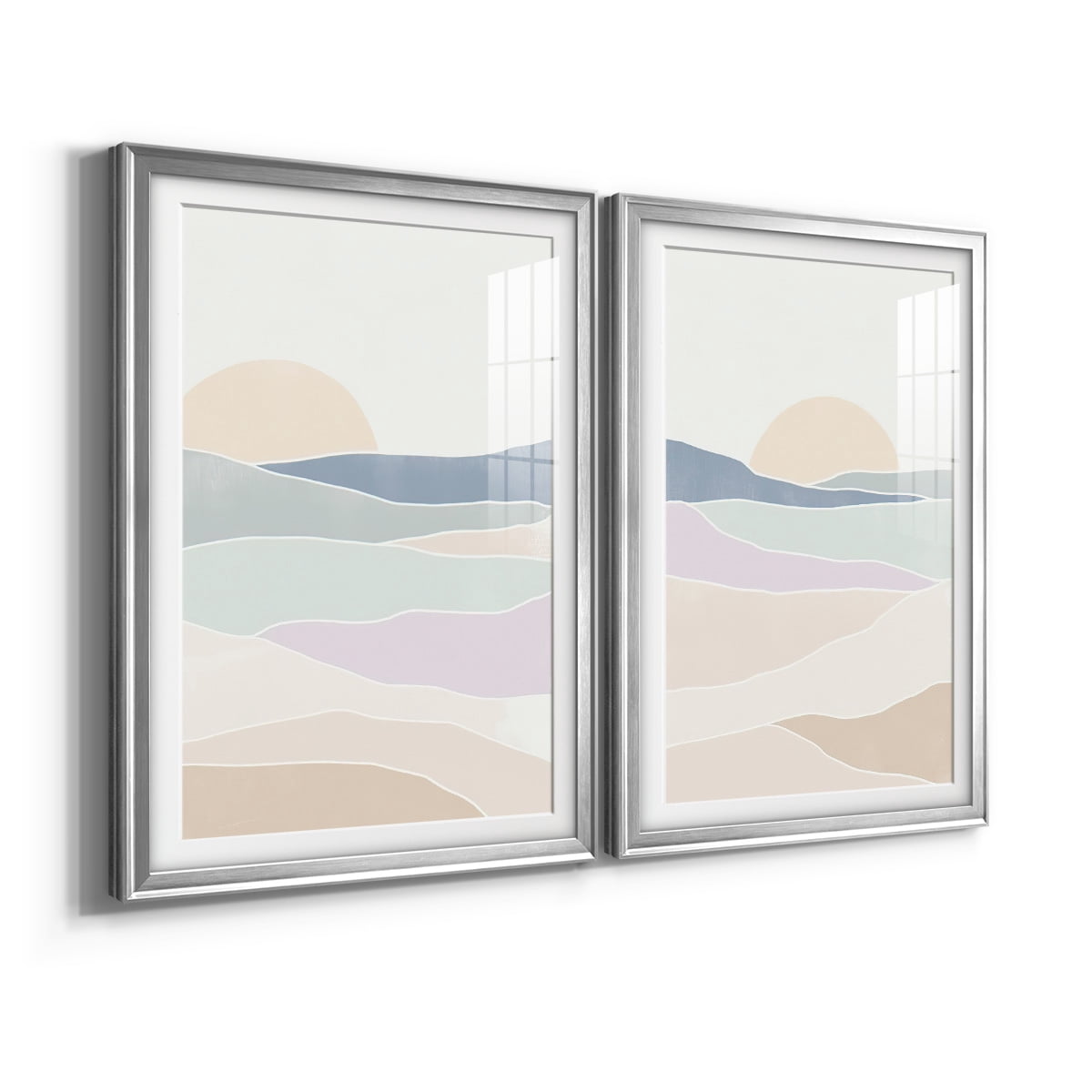 Wexford Home Wave Tableau I Premium Framed Print, 30.5" x 42.5" - Ready to Hang, Silver (Set of 2)