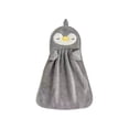 thumbnail image 1 of Grey Hand Towel Little Duck And Penguin Design Thickened Highly Absorbent Lint Free With Hanging Loop 37X25Cm 14.6X9.8In, 1 of 7