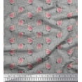 thumbnail image 1 of Soimoi Gray Poly Georgette Fabric Peach Rose Watercolor Print Fabric by Yard 42 Inch Wide, 1 of 3