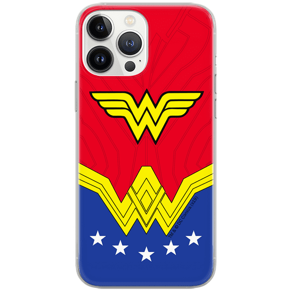 Mobile phone case for Apple IPHONE 15 PRO original and officially Licensed DC pattern Wonder Woman 008 optimally adapted to the shape of the mobile phone, case made of TPU